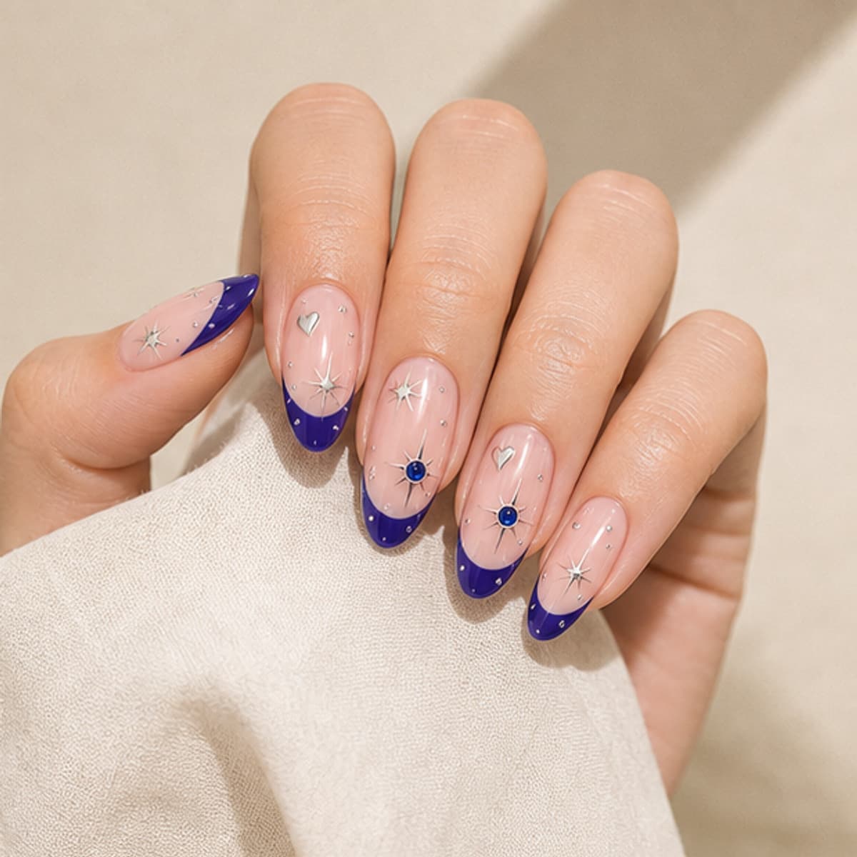 Bleu Nuit shown in correct use in the Lunara editorial style