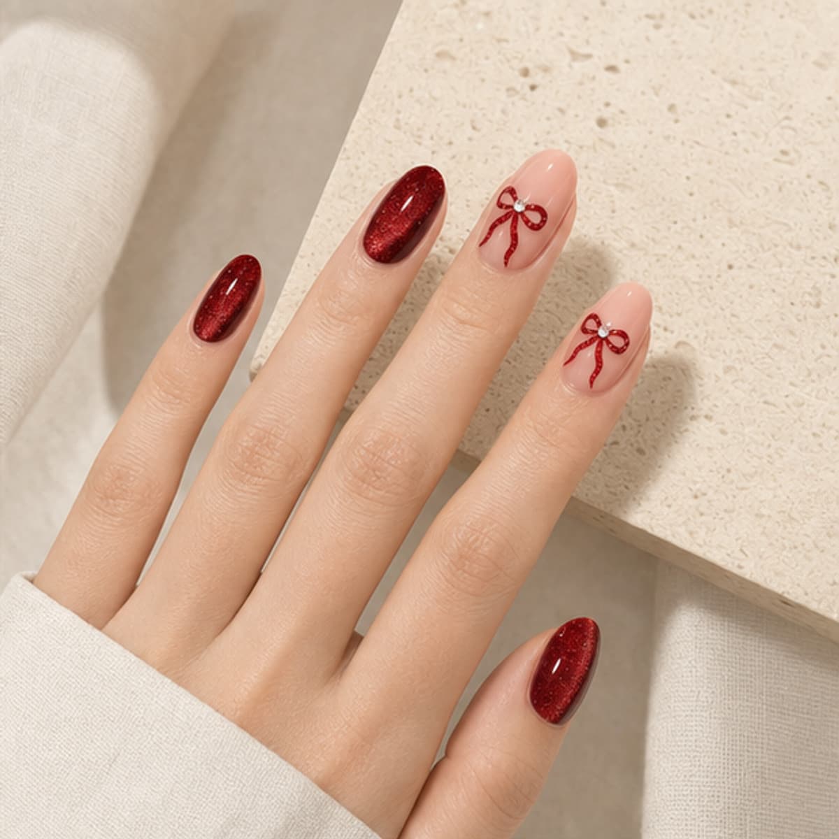 Bordeaux Nœud shown in correct use in the Lunara editorial style