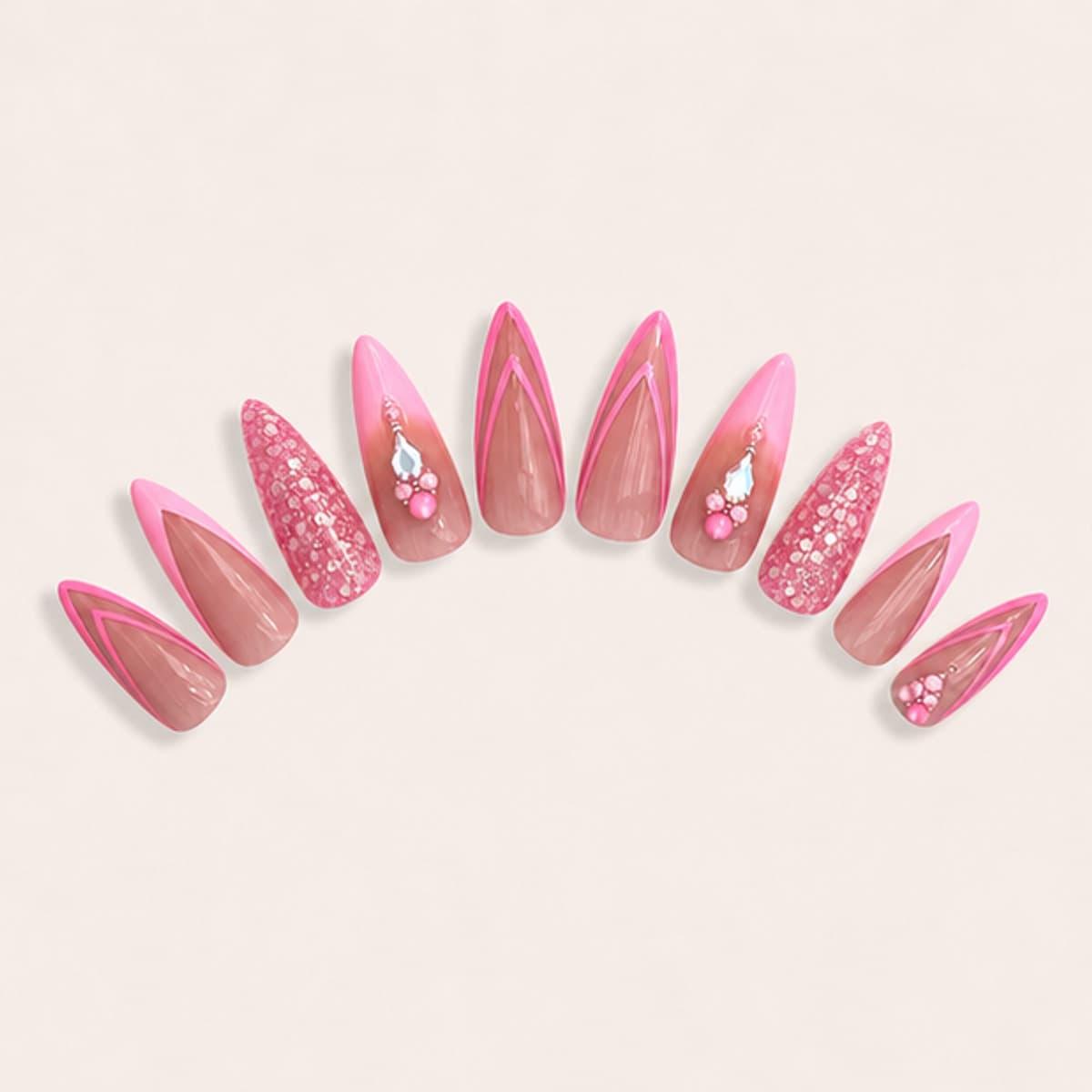 Fuchsia complete product view on a warm ivory background