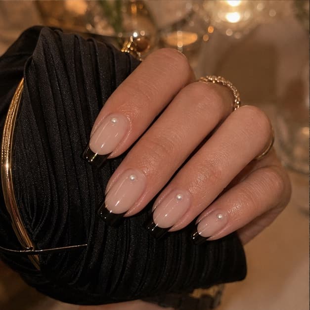 Coquette press-on nails in a warm everyday style diary scene